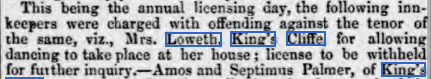Northampton Mercury on 25 August 1866, Mrs Loweth article.