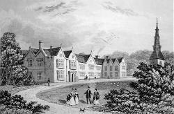 Antique print of the Manor House at Aldwinkle