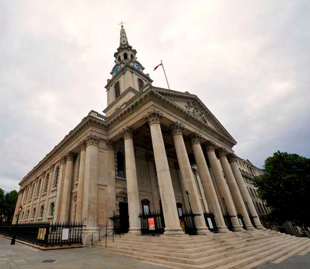 St Martin in the Fields Church, Trafalgar Square, as it stands today.