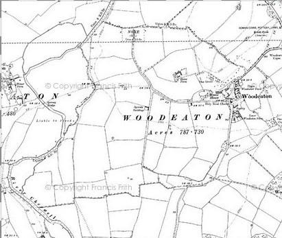Small local map of the tiny village of Woodeaton.