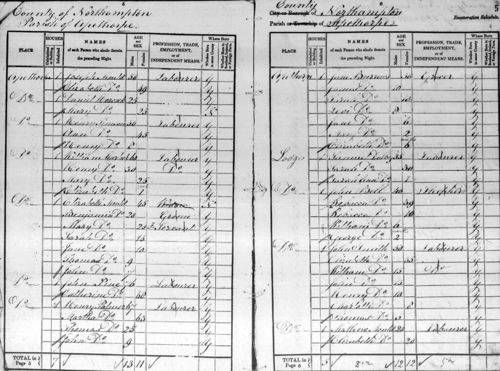 1841 Census record showing Henry and his parents.