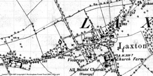 Map of the small village of Laxton