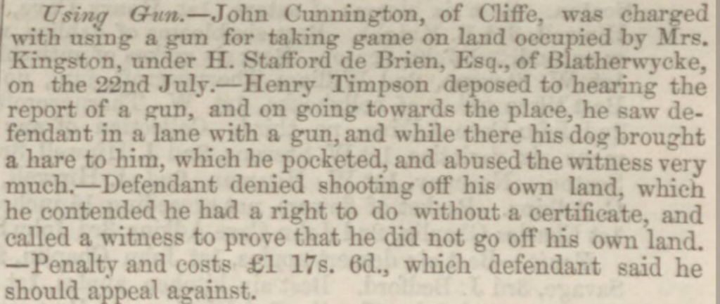 The first mention of an employer of Henry Timpson is this article in the Northampton Mercury dated 22 August 1868.