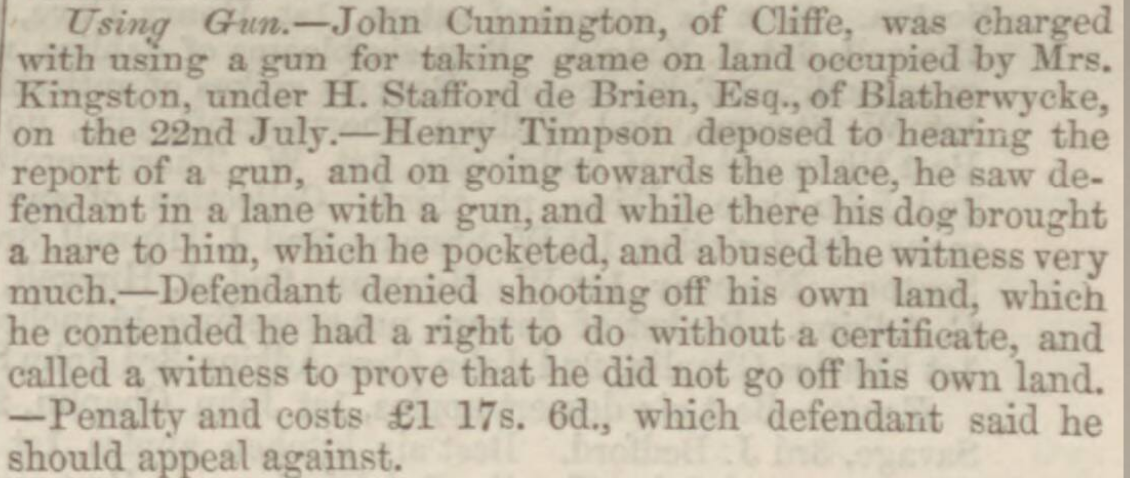 The first mention of an employer of Henry Timpson is this article in the Northampton Mercury dated 22 August 1868.